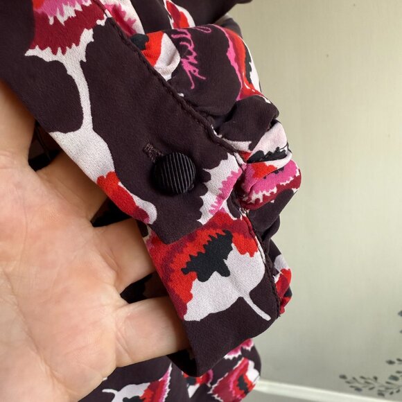 Milly of New York Silk Poppy Floral Print Top Blouse sz 4 - Picture 3 of 7